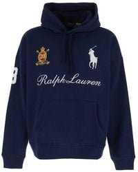Polo Ralph Lauren - 'Regular Fit' Hoodie With Maxi Horse Embroidery On The Front And Lettering Logo - Lyst