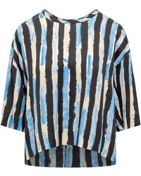 Pinko - Blouse With Pictorial Stripe Print - Lyst