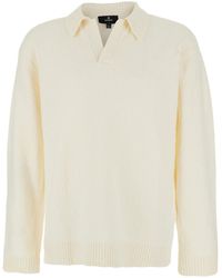 Represent - Long-Sleeve Polo Shirt With Classic Collar And Ribbed Trims - Lyst