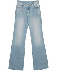Liu Jo - Flared Cotton Jeans With Decoration - Lyst