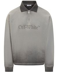 Off-White c/o Virgil Abloh - Sweatshirt With Logo And Zipv Collar - Lyst