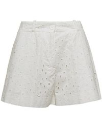 Semicouture - Broderie Anglaise Shorts - Lyst