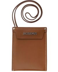 Jacquemus - 'le Porte Poche Meunier' Brown Wallet With Logo Lettering In Leather Man - Lyst