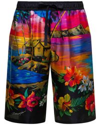 Dolce & Gabbana - Multicolour Silk Shorts - Lyst