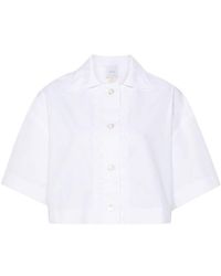 Patou - Cotton Crop Shirt With Wavy Appliqué - Lyst