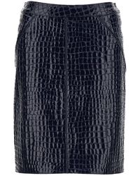 Tom Ford - Crocodile Leather Effect Miniskirt - Lyst