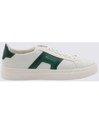 Santoni - White And Green Leather Sneakers - Lyst