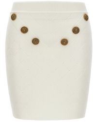 Balmain - Logo Button Knitted Skirt Skirts - Lyst