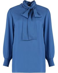 Gucci - Pussy-bow Collar Georgette Shirt - Lyst