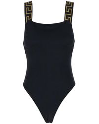 Versace - One-Piece Swimsuit With Greca Detail - Lyst