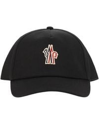 Moncler - Cotton Gabardine Baseball Cap - Lyst