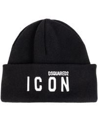 DSquared² - Wool Intarsia-Knit Logo Beanie - Lyst