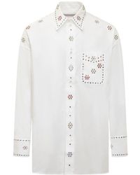 Bluemarble - Rhinestone Embellishment Cotton Shirt - Lyst
