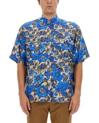 Moschino - Blue Flowers Allover Print Shirt - Lyst