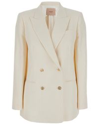 Twin Set - Double-Breasted Jacket With Buttons - Lyst