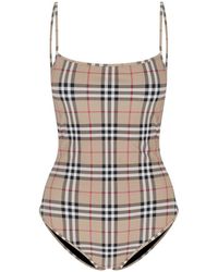 Burberry - 'check' One-piece Swimsuit - Lyst