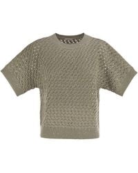 Peserico - Cotton Cordonnet Jumper With Sequins - Lyst
