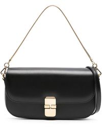 A.P.C. - Grace Chaine Leather Clutch Bag - Lyst