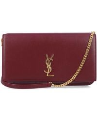 Saint Laurent - Cassandre Leather Phone Holder - Lyst