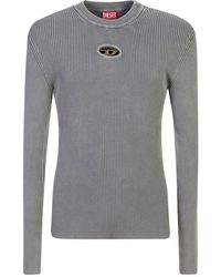 DIESEL - K-Darin-A Cut-Out Jumper With Vintage Oval D - Lyst