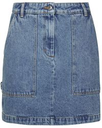 Maison Kitsuné - Light Denim Miniskirt - Lyst