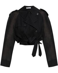 Helmut Lang - Crop Drtd Trench.Woo - Lyst