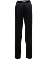 Tom Ford - Loose Pants With Logo In Stretch Silk - Lyst