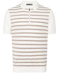 Corneliani - Striped Zip-up Polo Shirt - Lyst