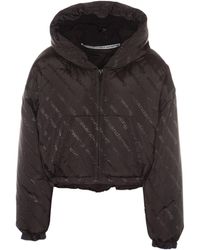 Womens Clothing Jackets Casual jackets Alexander Wang Fleece Jacquard Logo Cropped in Black 