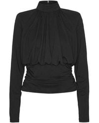 ROTATE BIRGER CHRISTENSEN - High-Neck Top With Ruffles - Lyst