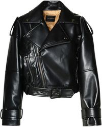 ANDAMANE - 'nova' Biker Jacket In Black Imitation Leather - Lyst