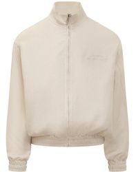 Gcds - Linen Jacket With Logo And Track Collar - Lyst