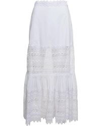 Charo Ruiz - 'Viola' Flounced Skirt With Lace Inserts - Lyst