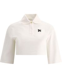 Palm Angels - "Monogram Cropped" Polo Shirt - Lyst