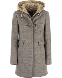 Fay - Toggle - Wool-blend Coat With Hood - Lyst