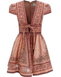 Zimmermann - Bandana Print Linen And Silk Blend Mini Dress - Lyst