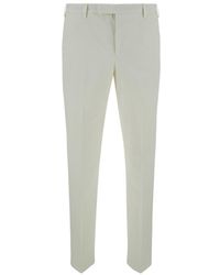 PT Torino - Sartorial Slim Fit White Trousers In Cotton Blend Man - Lyst