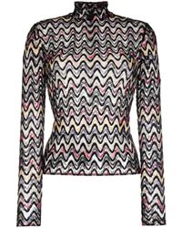 Missoni - Zig Zag Pattern Wool Blend Turtleneck Sweater - Lyst