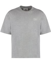 Ami Paris - Cotton Crew-Neck T-Shirt - Lyst