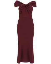Roland Mouret - Stretch Cady Midi Dress With Twisted Detail - Lyst