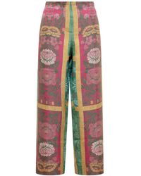 Pierre Louis Mascia - Pierre Louis Mascia Silk Trousers With Floral Print - Lyst