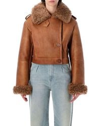 Chloé - Cropped Boxy Shearling Jacket - Lyst