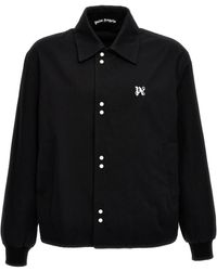Palm Angels - Monogram-embroidered toggle-hem Boxy-fit Cotton-twill Coach Jacket - Lyst