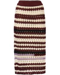Marni - Striped Wool Blend Crochet Skirt - Lyst