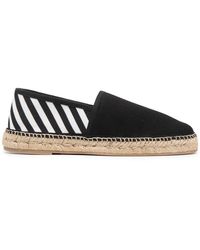 Mens Shoes Slip-on shoes Espadrille shoes and sandals Save 23% Off-White c/o Virgil Abloh Logo-embroidered Canvas Espadrilles in White for Men 