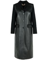 Marni - Leather And Virgin Wool Coat - Lyst