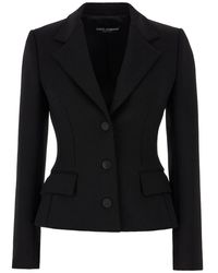 Dolce & Gabbana - Stretch Wool Blend Blazer - Lyst