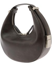 OSOI - 'toni Mini' Brown Shoulder Bag With Engraved Logo In Leather Woman - Lyst