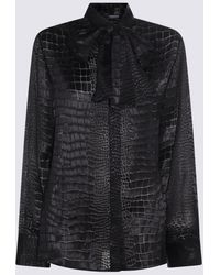 Versace - Black Viscose And Silk Blend Shirt - Lyst