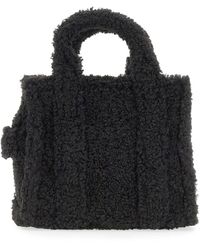 Marc Jacobs Canvas Faux Fur Tote Bag in Black | Lyst